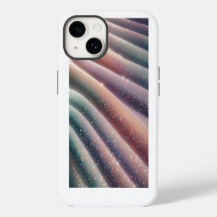 Elegant Pastel Iridescent Glitter Silk Waves Shimm iPhone 14 Case