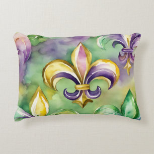 Elegant Pastel Mardi Gras Decorative Cushion