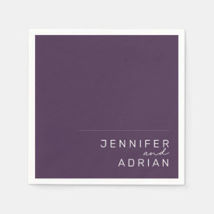 Elegant Pastel Minimal Purple Modern Wedding Napki Napkin