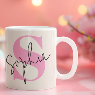 Elegant Pastel Monogram Coffee Mug