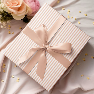 Elegant Pastel Orange Thin Stripes Wrapping Paper