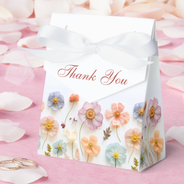 Elegant Pastel Pink Bohemian Wildflower Wedding Favour Box (Wedding)