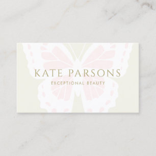 Elegant Pastel Pink Butterfly Business Card