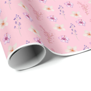 Elegant Pastel Pink Floral Ditsy Pattern Wrapping Paper