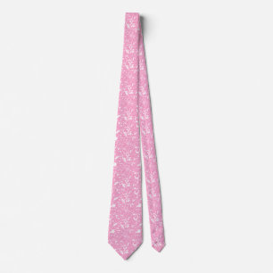 Elegant Pastel Pink Floral Fabric Pattern Tie