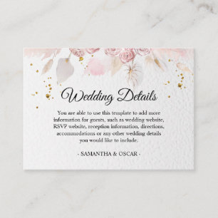 Elegant Pastel Pink Floral Frame Fancy Enclosure Card