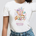 Elegant Pastel Pink Gold glitter Bridal Brunch T-Shirt<br><div class="desc">Bridal Brunch Pastel Pink and turquoise with gold glitter. Easy to personalise. Matching products can be found in Bridal Brunch Pastel Pink & Gold collection.</div>