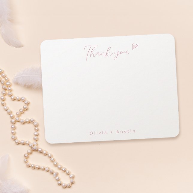 Elegant Pastel Pink Hand Drawn Bow Thank You Card (Elegant Pastel Pink Hand Drawn Bow Thank You Note Card)