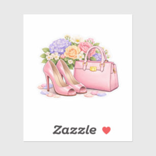 Elegant Pastel Pink High Heels Luxury Handbag