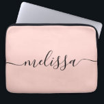 Elegant Pastel Pink Signature Script Name Laptop Sleeve<br><div class="desc">Modern Minimalist Pink Signature Script Laptop Sleeve. Personalize this simple and minimal design with your name or initials.</div>