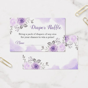 Elegant Pastel Purple Floral Diaper Raffle Tickets