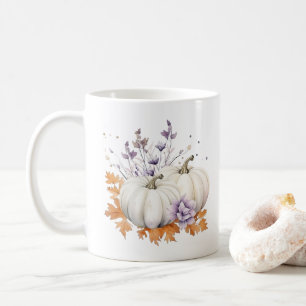 Elegant Pastel Purple Lavender Orange Pumpkin Fall Coffee Mug