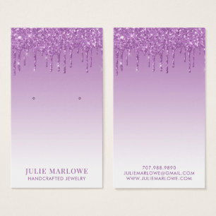 Elegant Pastel Purple Violet Glitter Drips