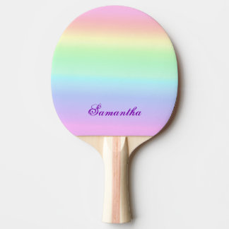 Elegant Pastel Rainbow Aesthetic Ping Pong Paddle