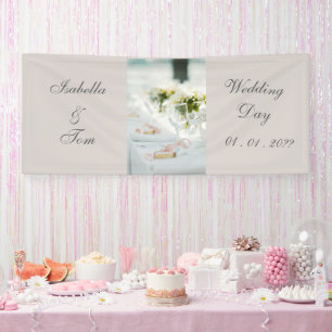 Elegant Pastel Romantic Wedding Table Banner