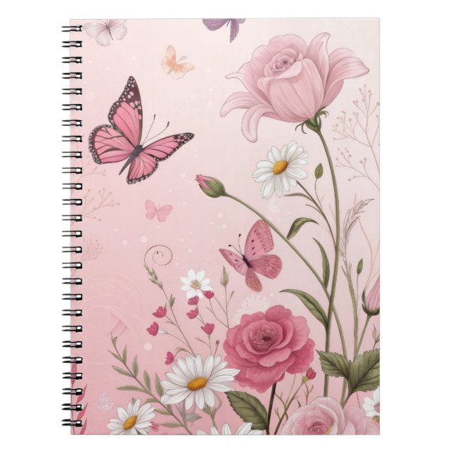 Elegant Pastel Rose Garden iPad Smart Cover Notebook (Front)