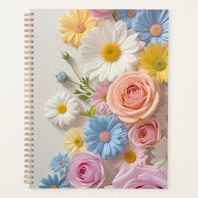 Elegant Pastel Rose Garden: Wallet Case Planner (Front)