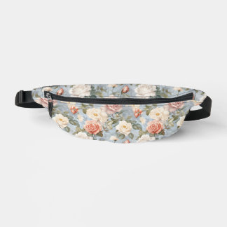 Elegant Pastel Rose Pattern Bum Bags