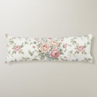 Elegant Pastel Roses Shabby Chic Body Cushion
