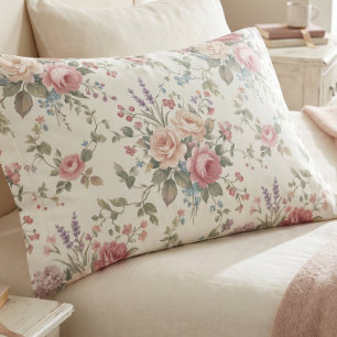 Elegant Pastel Roses Shabby Chic Pillowcase