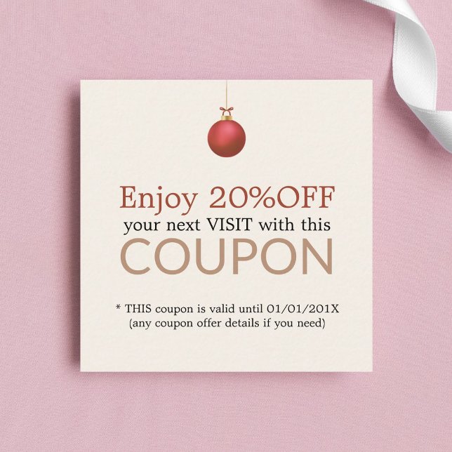Elegant Pastel Salon Xmas Holiday Coupon (Creator Uploaded)