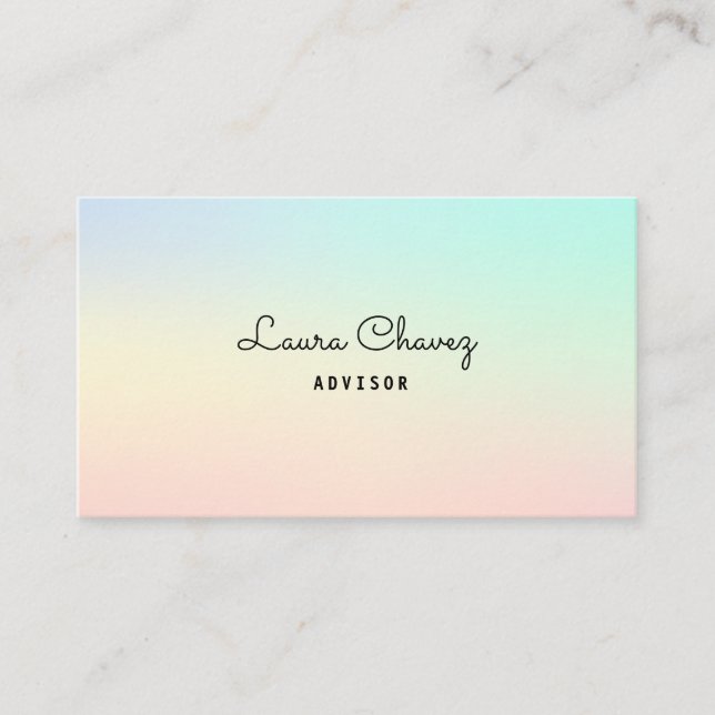 Elegant Pastel Shades Modern Professional Business Card (Front)