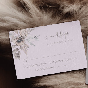 Elegant Pastel Spring Watercolor Flower Wedding RSVP Card