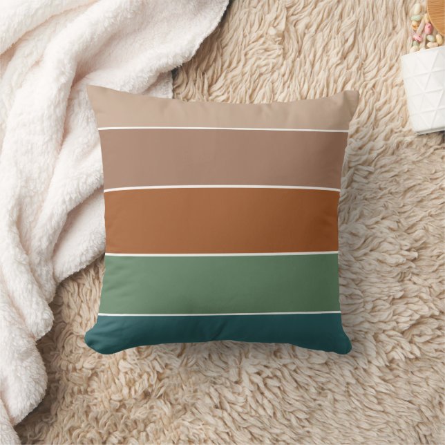 Elegant Pastel Stripe Pattern Warm Autumn Fall Cushion (Blanket)