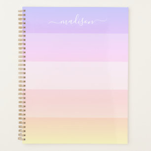 Elegant pastel striped name planner