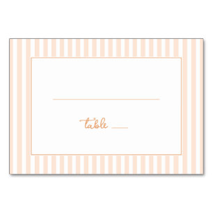 Elegant Pastel Stripes Table Number