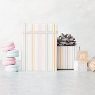 Elegant Pastel Stripes Wrapping Paper Roll