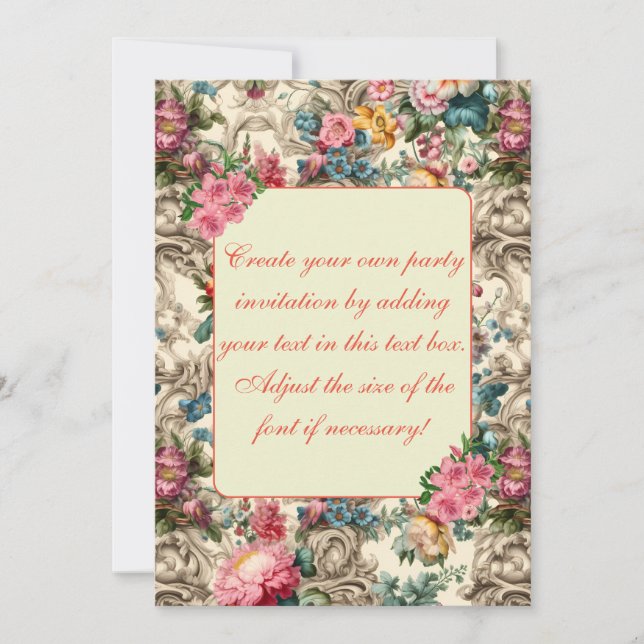 Elegant Pastel Summer Floral Invitation Template (Front)