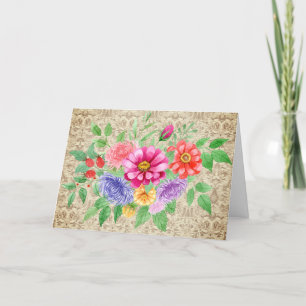 Elegant Pastel Summer Floral Note Card
