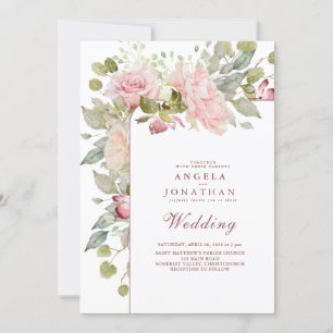 Elegant Pastel Summer Floral Wedding Invitation