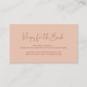 Elegant Pastel terracotta Recipe request card