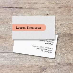 Elegant Pastel Texture White Pastel Consultant Business Card