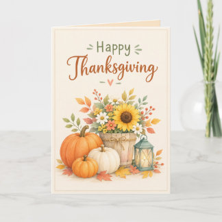 Elegant Pastel Thanksgiving Greeting Card
