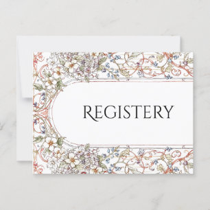 Elegant Pastel Vintage Floral Wedding Registery Postcard