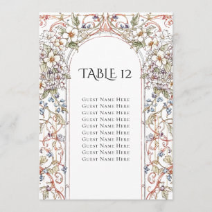 Elegant Pastel Vintage Wedding seating chart Invitation