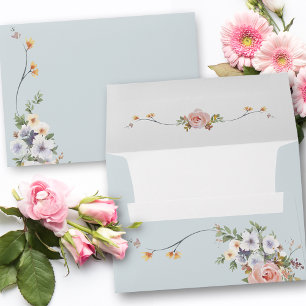 Elegant Pastel Watercolor Boho Floral  Envelope