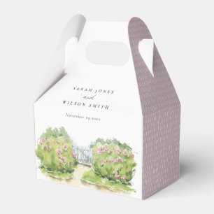 Elegant Pastel Watercolor Cottage Garden Wedding Favour Box