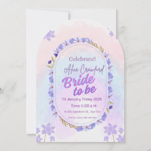 Elegant Pastel Watercolor Floral Arch Bridal Showe Invitation