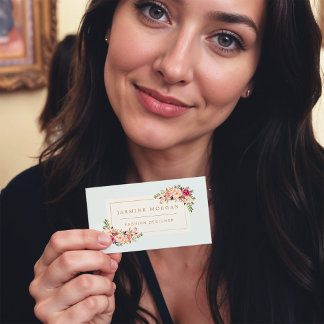 Elegant Pastel Watercolor Floral Boutique Decor Business Card