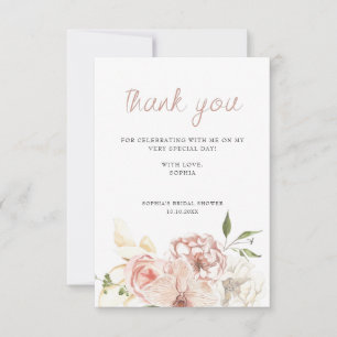 Elegant Pastel Watercolor Floral Thank You Card