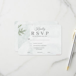 Elegant Pastel Watercolor Floral Wedding RSVP Card