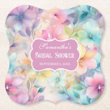 Elegant Pastel Watercolor Florals Bridal Shower
