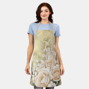Elegant Pastel Watercolor Flowers  Apron