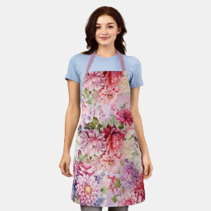 Elegant Pastel Watercolor Flowers  Apron