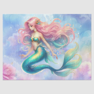 Elegant Pastel Watercolor Mermaid Decoupage Tissue Paper