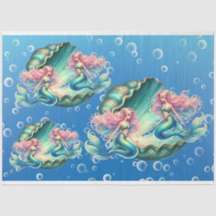 Elegant Pastel Watercolor Mermaids Decoupage Tissue Paper
